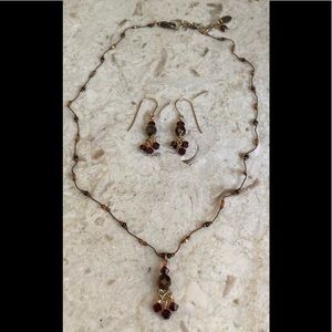 FIREFLY Faceted Crystal Necklace & Earring Set